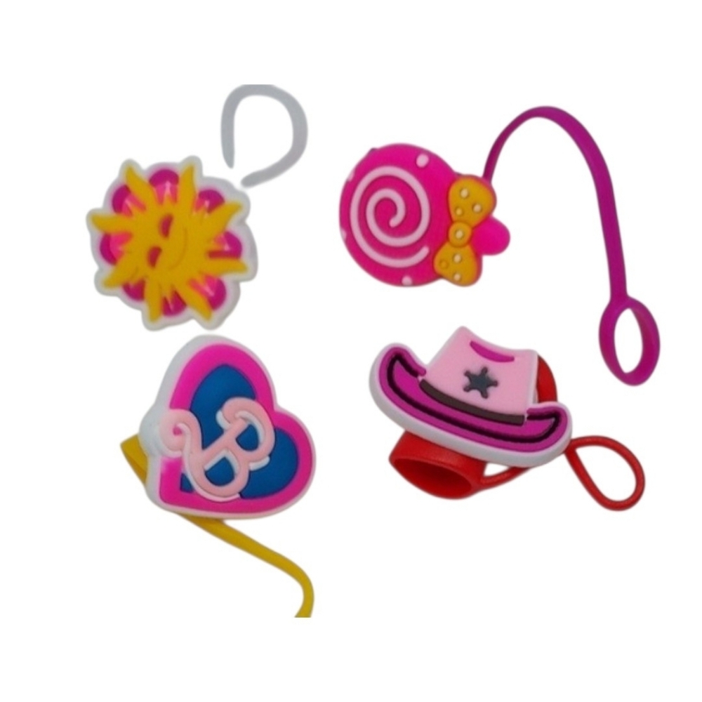 Straw Cover Topper Barbie Set Of 4 ~NWT